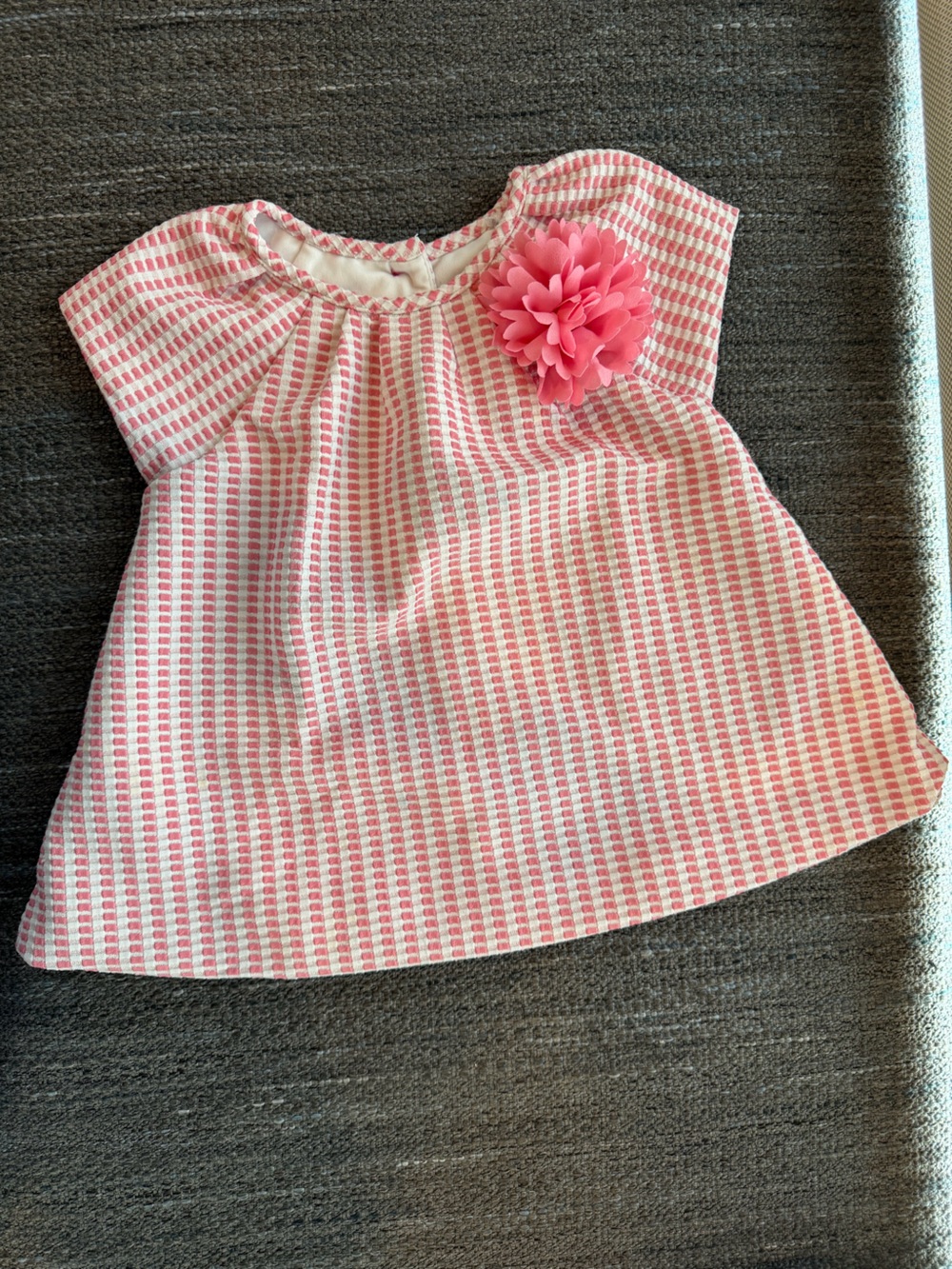 Pastourelle Pink and White Check Seersucker Dress
